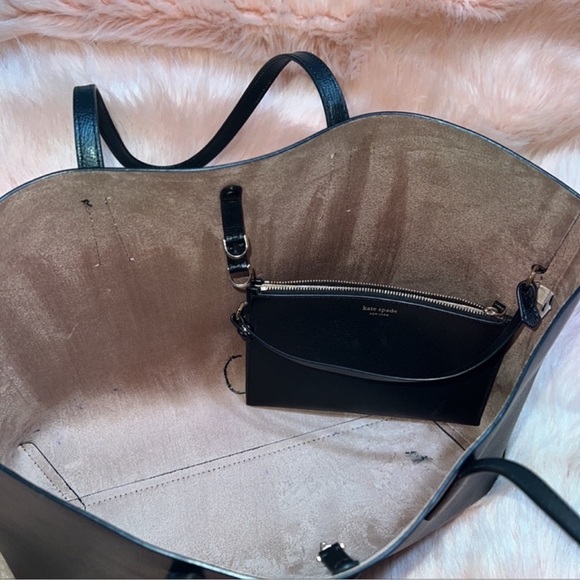 GENUINE Kate Spade Molly Tote Large Bag Black Leather Handbag - Picture 12 of 16